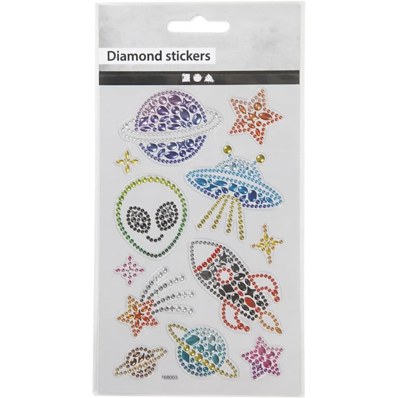 Diamant-Sticker, Im All, Blatt 10x16 cm, 1 Bl.