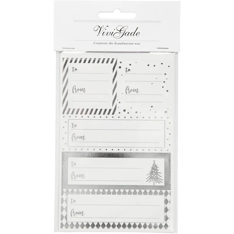 Notiz-Sticker, Blatt 9x14 cm, Größe 42x39+84x29 mm, Silber, Weiß, 4 Bl./ 1 Pck