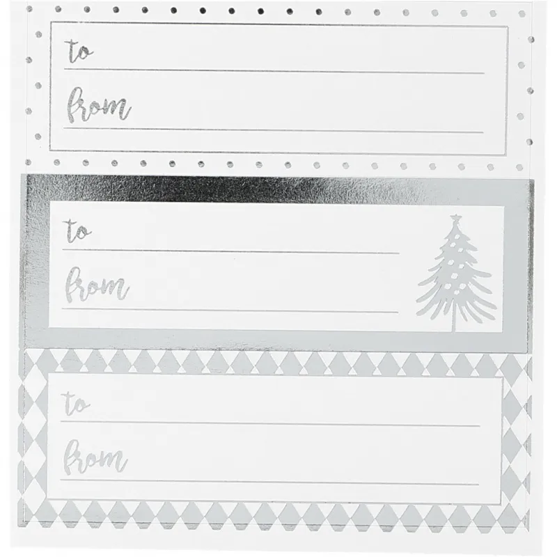 Notiz-Sticker, Blatt 9x14 cm, Größe 42x39+84x29 mm, Silber, Weiß, 4 Bl./ 1 Pck