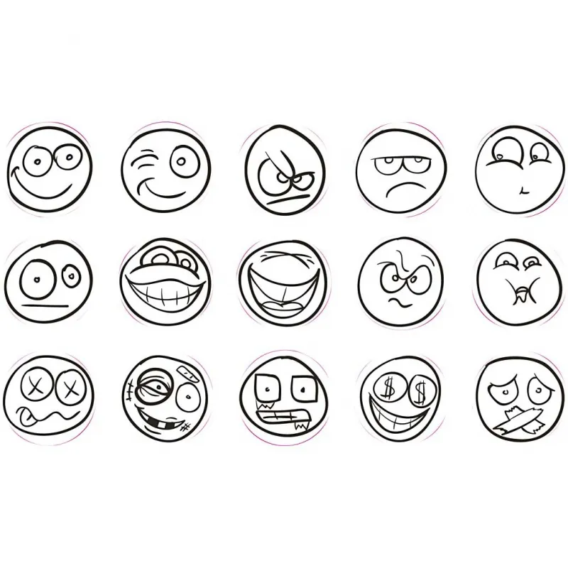 Deco Art-Stempel, Smiley, H 26 mm, D 20 mm, 15 Stk/ 1 Pck