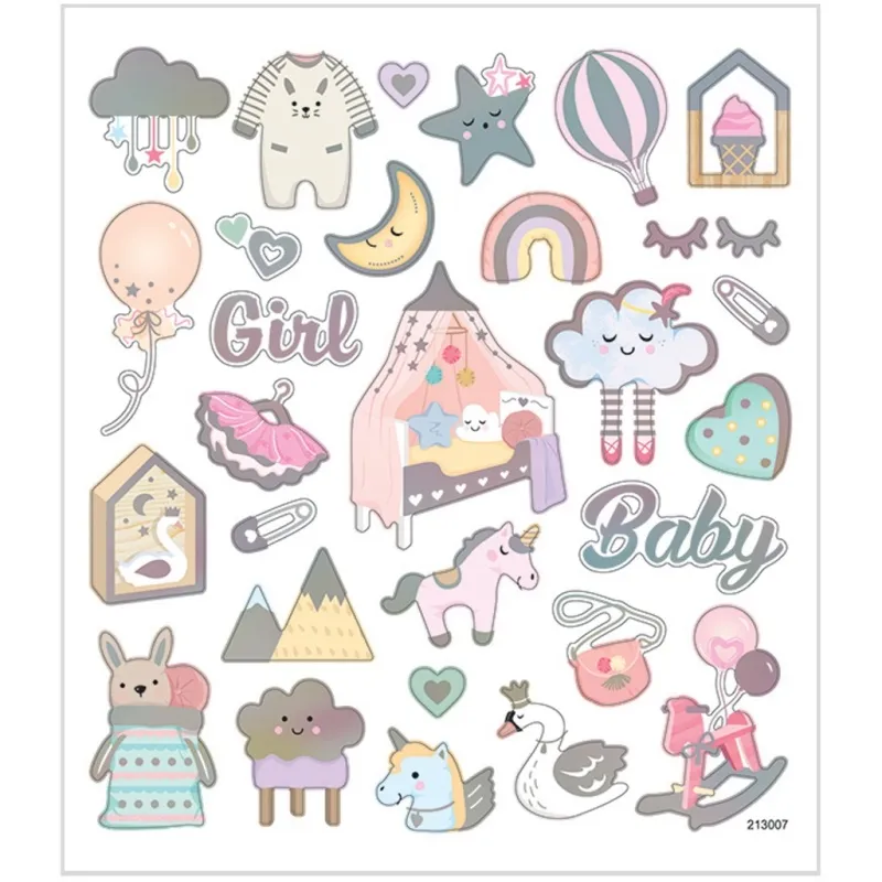 Sticker, Baby Girl, Blatt 15x16,5 cm, ca. 30 Stk, 1 Bl.