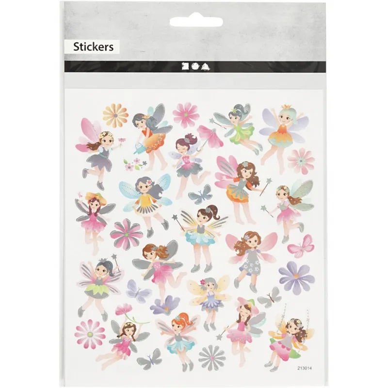 Sticker, Feen, Blatt 15x16,5 cm, ca. 30 Stk, 1 Bl.
