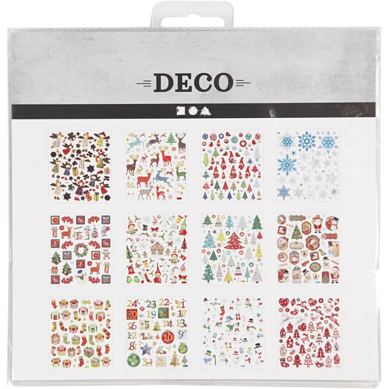Stickerbuch, Weihnachten, Blatt 15x16,5 cm, ca. 584 Stk, 12 Bl./ 1 Pck