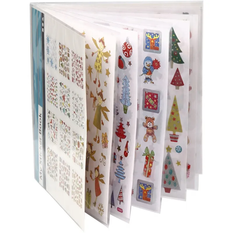 Stickerbuch, Weihnachten, Blatt 15x16,5 cm, ca. 584 Stk, 12 Bl./ 1 Pck