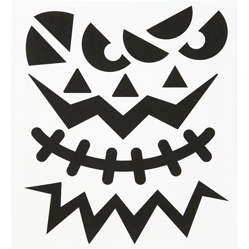 Sticker, Halloween - große Gesichter, Blatt 15x16,5 cm, 1 Bl.