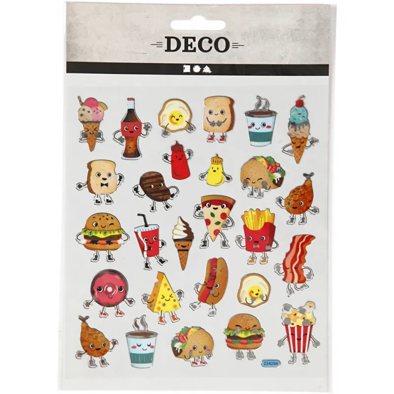 Sticker, Fast Food, Blatt 15x16,5 cm, 1 Bl.