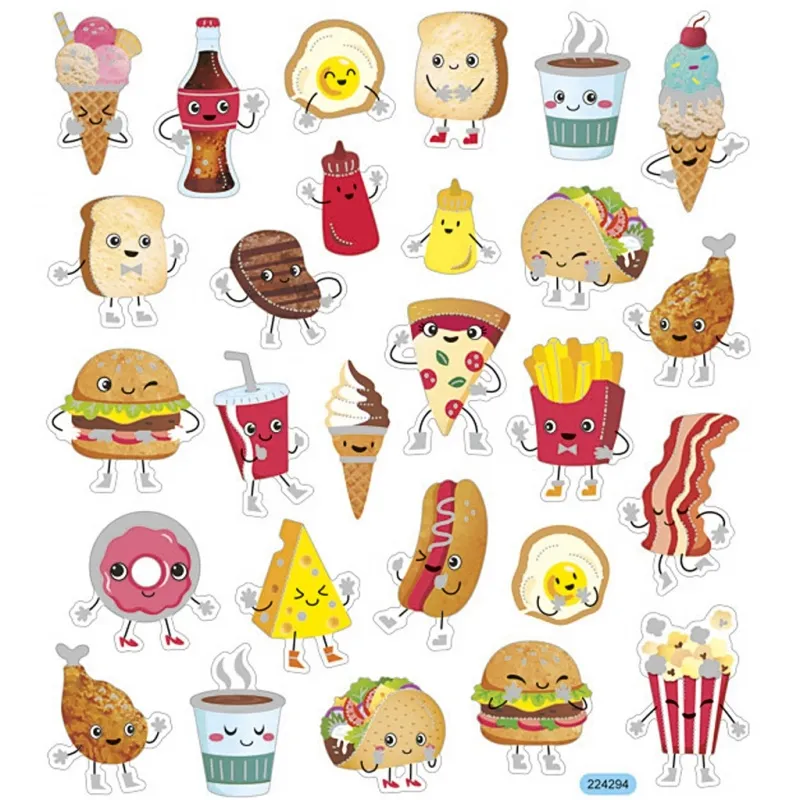 Sticker, Fast Food, Blatt 15x16,5 cm, 1 Bl.
