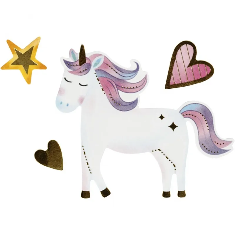 Sticker, Einhorn, Blatt 15x16,5 cm, 1 Bl.
