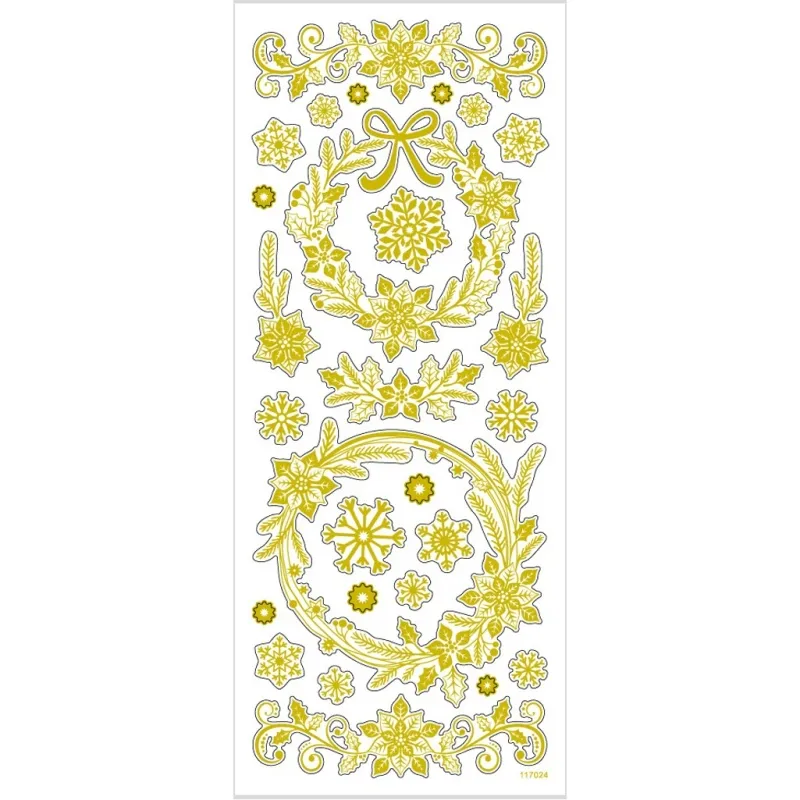 Sticker 'Thank you', Weihnachtssterne, Blatt 10x24 cm, ca. 29 Stk, Gold, 1 Bl.
