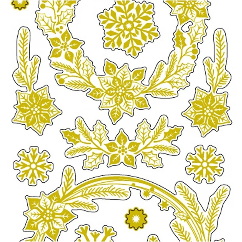 Sticker 'Thank you', Weihnachtssterne, Blatt 10x24 cm, ca. 29 Stk, Gold, 1 Bl.