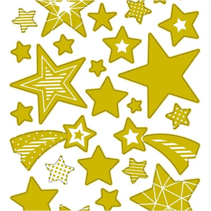 Sticker 'Thank you', Sterne, Blatt 10x24 cm, ca. 52 Stk, Gold, 1 Bl.
