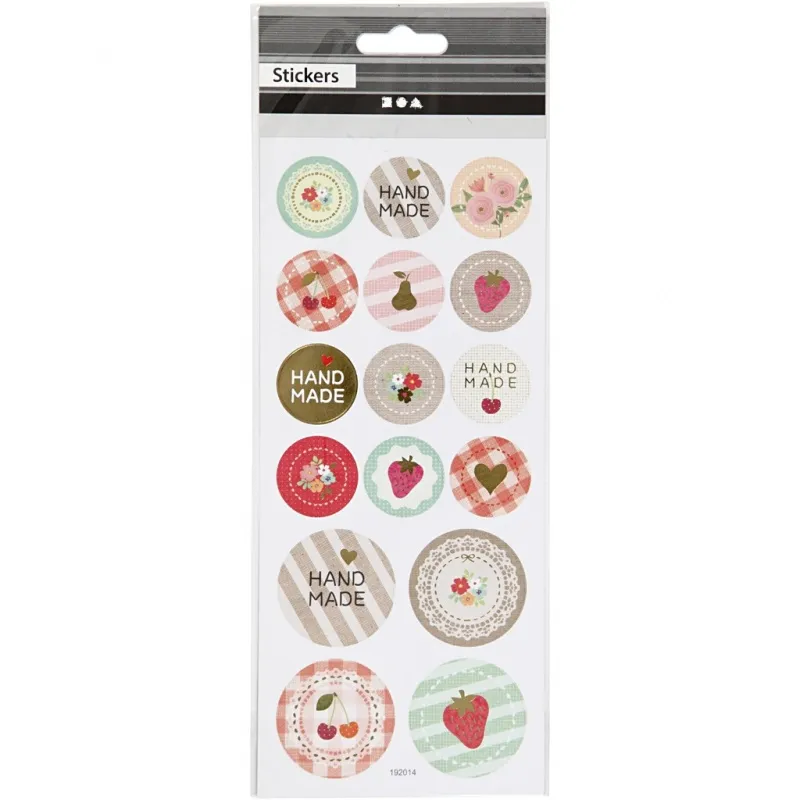 Sticker, Handmade, Blatt 10x23 cm, ca. 16 Stk, 1 Bl.