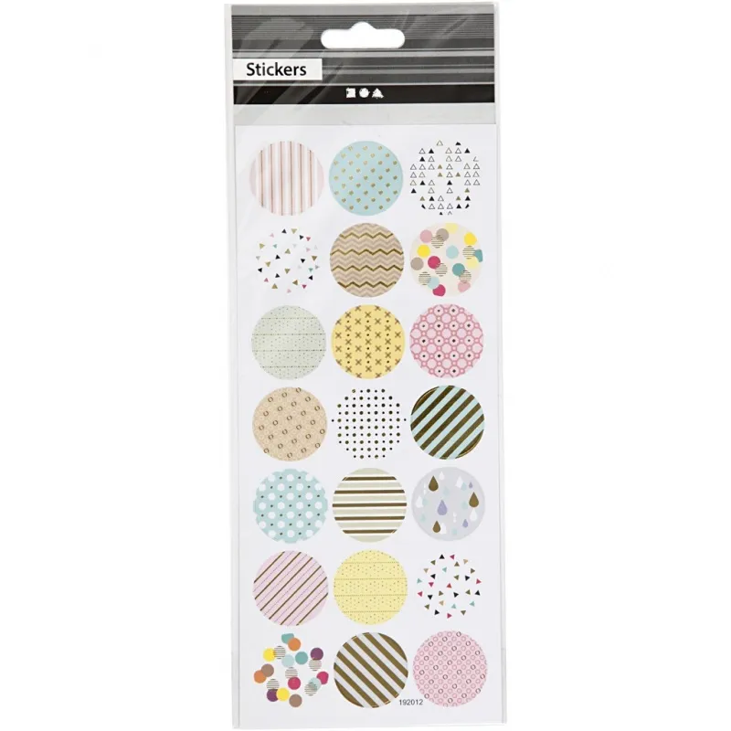 Sticker, Pastelltöne, B 30 mm, Blatt 10x23 cm, ca. 21 Stk, 1 Bl.