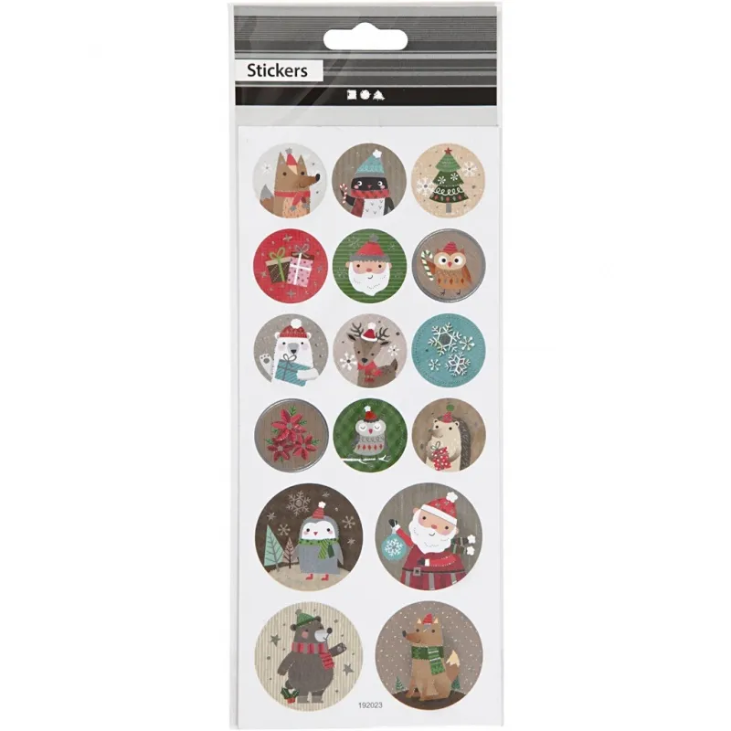 Sticker mit Weihnachtsmotiven, Weihnachten, B 30+40 mm, Blatt 10x23 cm, ca. 16 Stk, 1 Bl.
