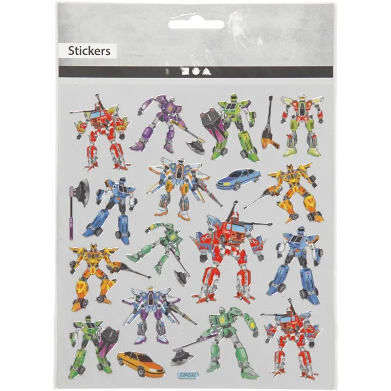 Sticker, Transformers, Blatt 15x16,5 cm, ca. 19 Stk, 1 Bl.