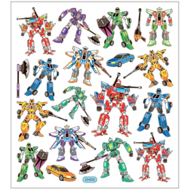 Sticker, Transformers, Blatt 15x16,5 cm, ca. 19 Stk, 1 Bl.