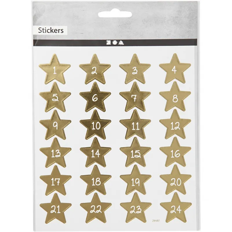 Sticker, Zahlen, Blatt 15x16,5 cm, ca. 24 Stk, 1 Bl.