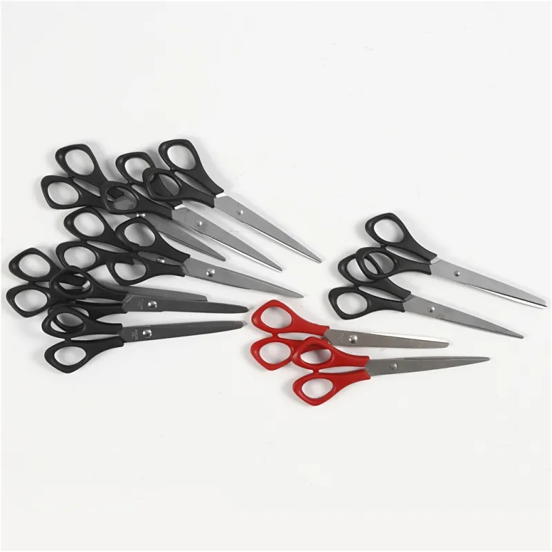 Schulscheren , L 14 cm, für Rechts- und Linkshänder , Schwarz, Rot, 12 Stk/ 1 Pck