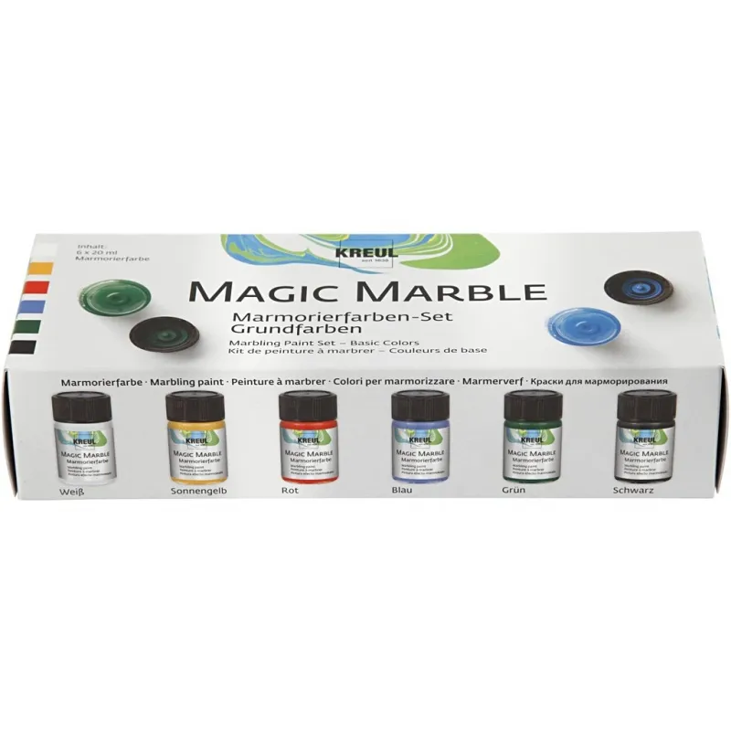 Magic Marble Marmorierfarbe, Standard-Farben, 6x20 ml/ 1 Pck