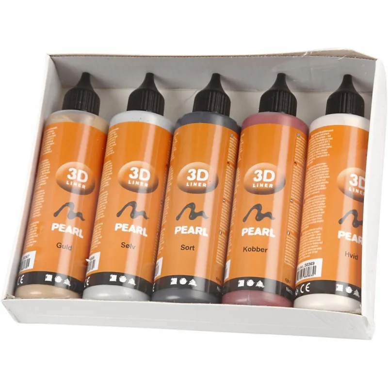 3D Liner, Metallic, Deckend, Metallic-Farben, 5x100 ml/ 1 Pck