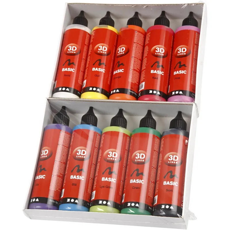 3D Liner, Deckend, Sortierte Farben, 1000 ml, 10x100 ml/ 1 Pck