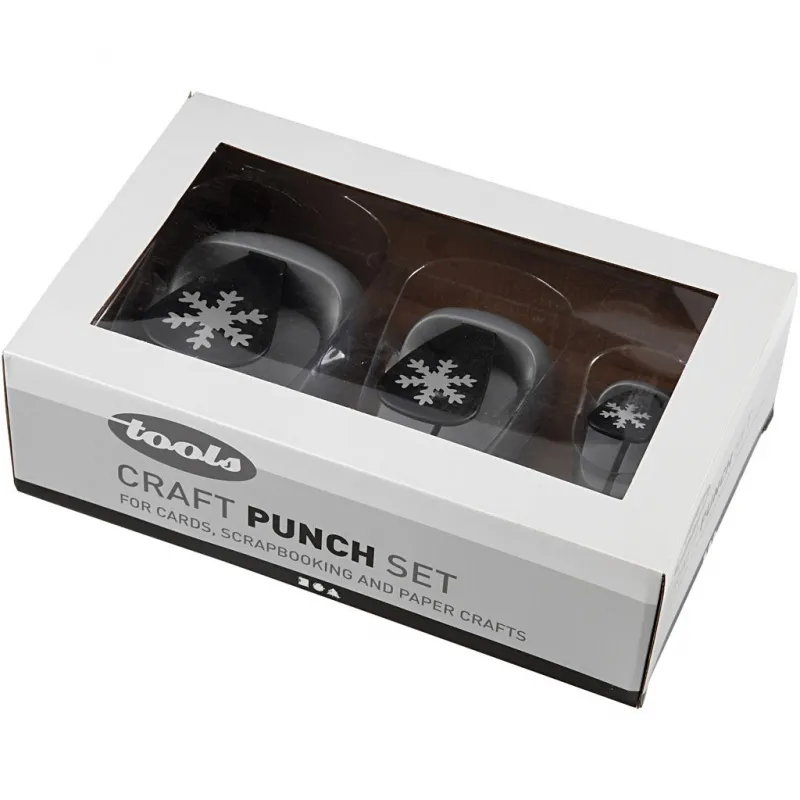 Stanzer-Set, Schneeflocke, Größe 25+49+75 mm, 3 Stk/ 1 Pck
