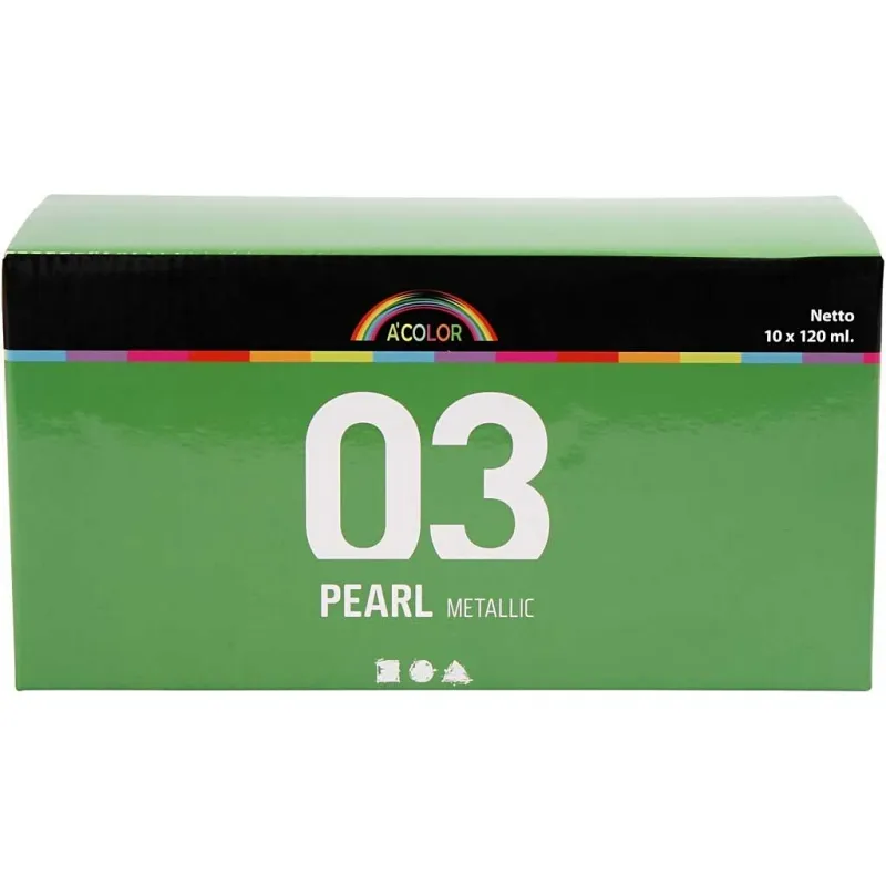 Metallic-Acrylfarbe, Metallic, Sortierte Farben, 10x120 ml/ 1 Pck