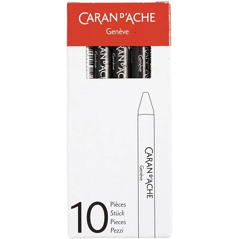 CARAN D’ACHE Neocolor I - Ölkreide, L 10 cm, Dicke 8,5 mm, Black (009), 10 Stk/ 1 Pck