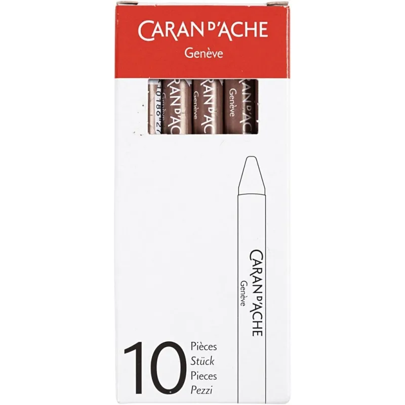 CARAN D’ACHE Neocolor I - Ölkreide, L 10 cm, Dicke 8,5 mm, Braun (059), 10 Stk/ 1 Pck