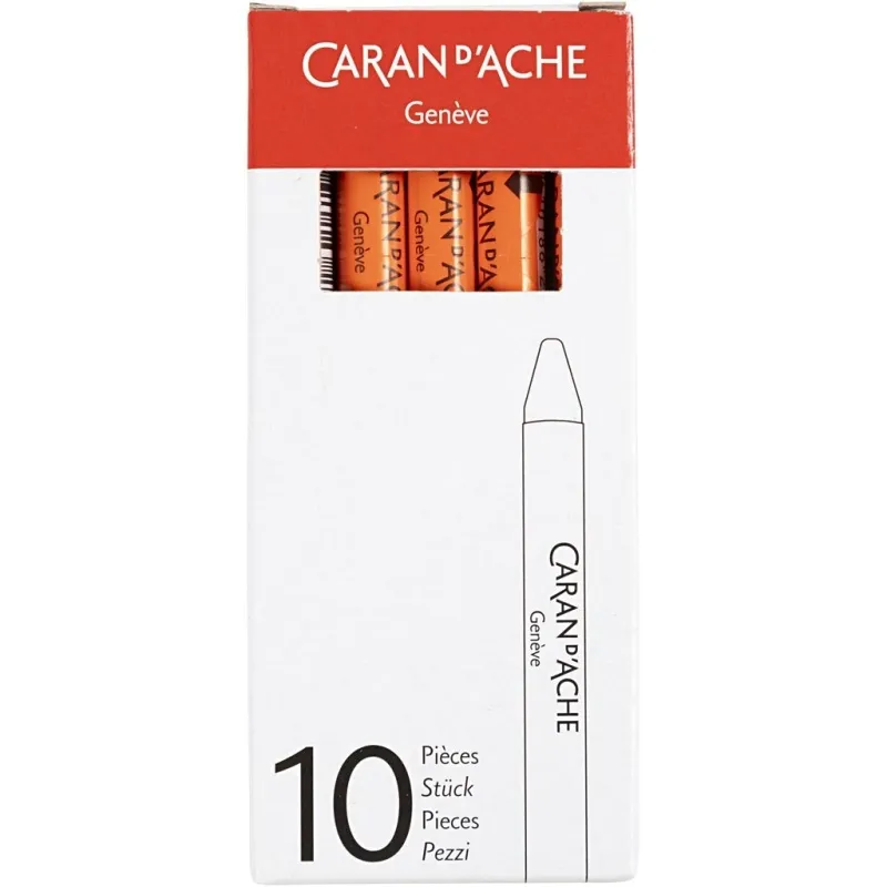 CARAN D’ACHE Neocolor I - Ölkreide, L 10 cm, Dicke 8,5 mm, Zinnoberrot (060), 10 Stk/ 1 Pck