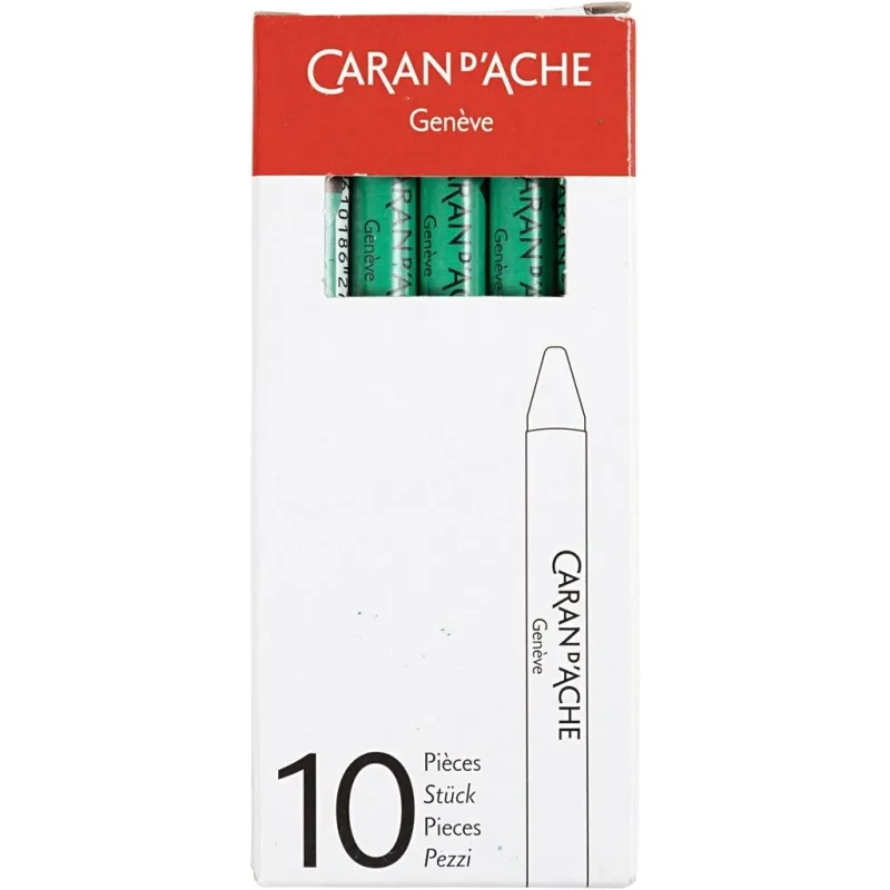 CARAN D’ACHE Neocolor I - Ölkreide, L 10 cm, Dicke 8,5 mm, Smaragdgrün (210), 10 Stk/ 1 Pck