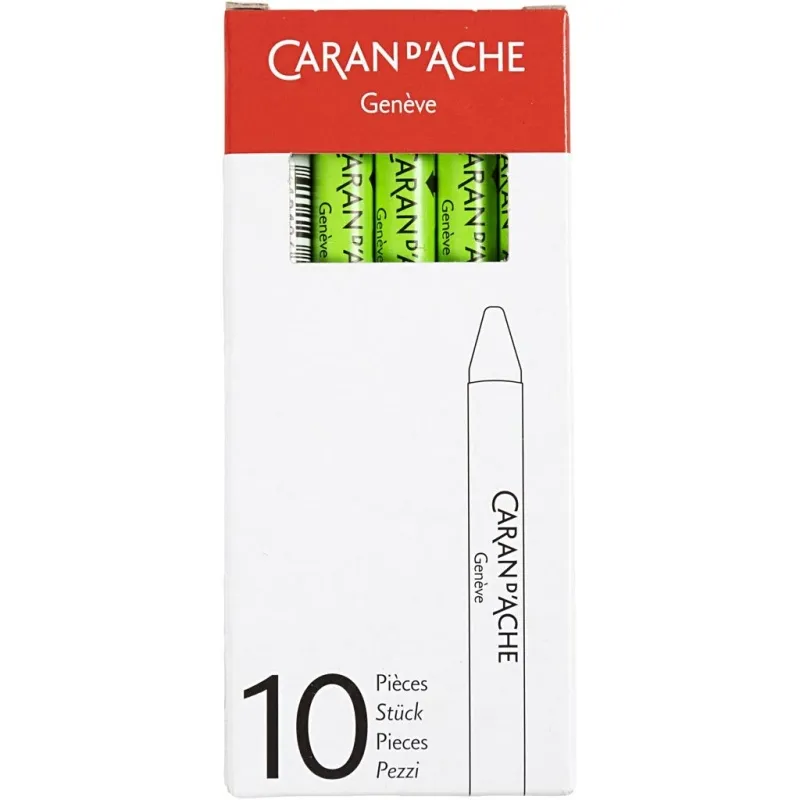 CARAN D’ACHE Neocolor I - Ölkreide, L 10 cm, Dicke 8,5 mm, Hellgrün (230), 10 Stk/ 1 Pck