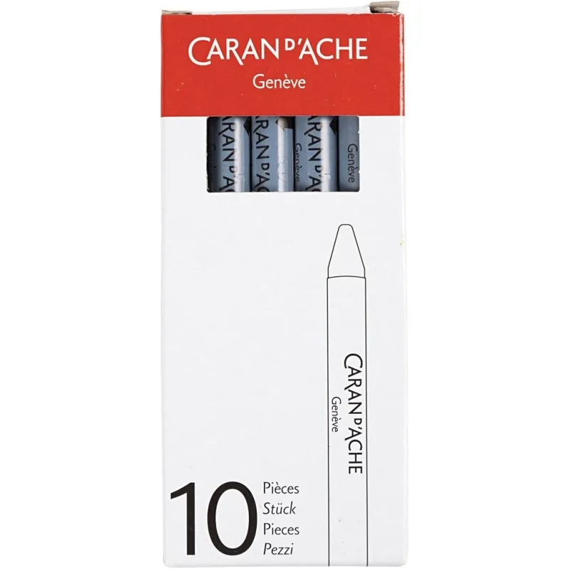 CARAN D’ACHE Neocolor I - Ölkreide, L 10 cm, Dicke 8,5 mm, Grau (005), 10 Stk/ 1 Pck