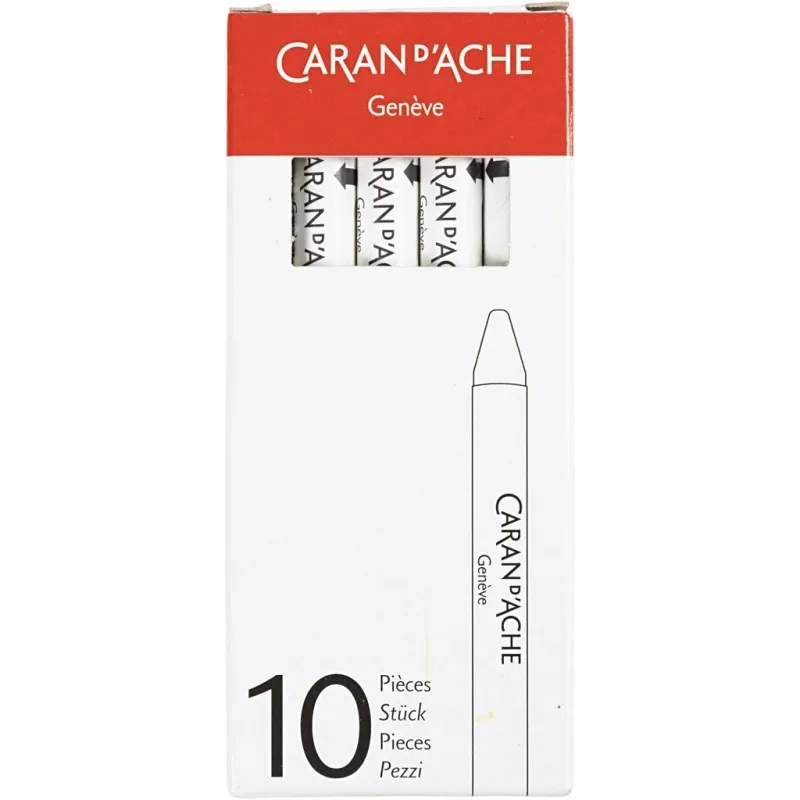 CARAN D’ACHE Neocolor II, L 10 cm, Dicke 8,5 mm, Weiß (001), 10 Stk/ 1 Pck