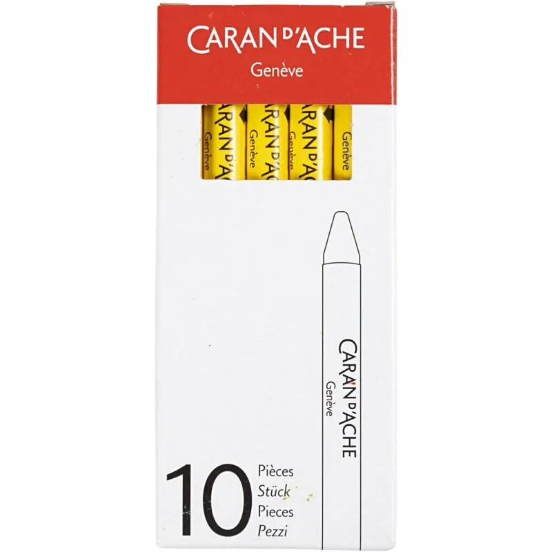 CARAN D’ACHE Neocolor II, L 10 cm, Dicke 8,5 mm, Gelb (010), 10 Stk/ 1 Pck