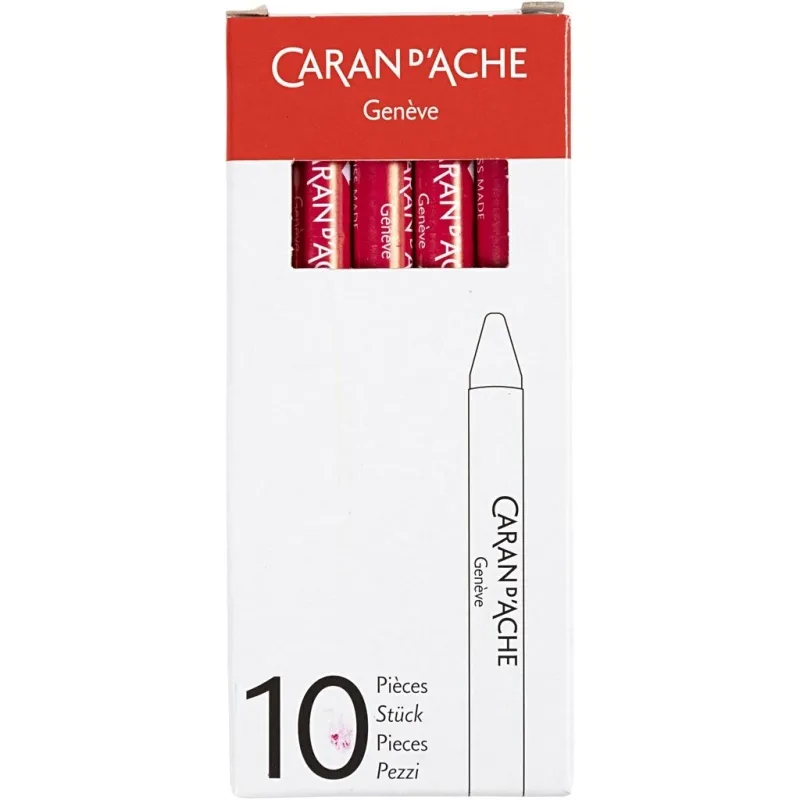 CARAN D’ACHE Neocolor II, L 10 cm, Dicke 8,5 mm, Karminrot (080), 10 Stk/ 1 Pck