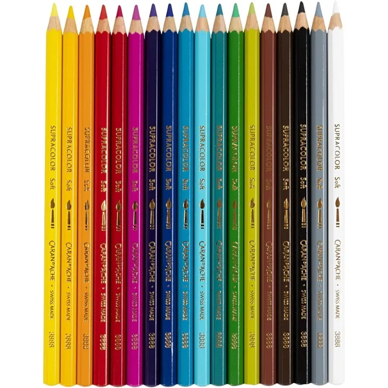 CARAN D’ACHE Supracolor II, L 17 cm, Mine 3.8 mm, Sortierte Farben, 18 Stk/ 1 Pck