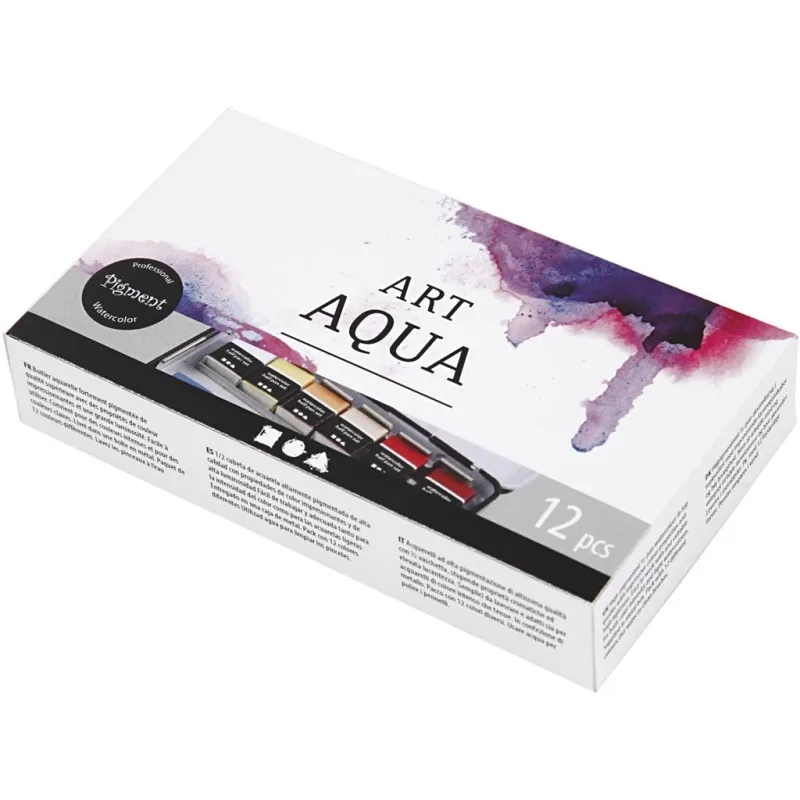 Art Aquarellfarben, Halbwannen, Größe 10x15x20 mm, Standard-Farben, 12 Farbe/ 1 Pck