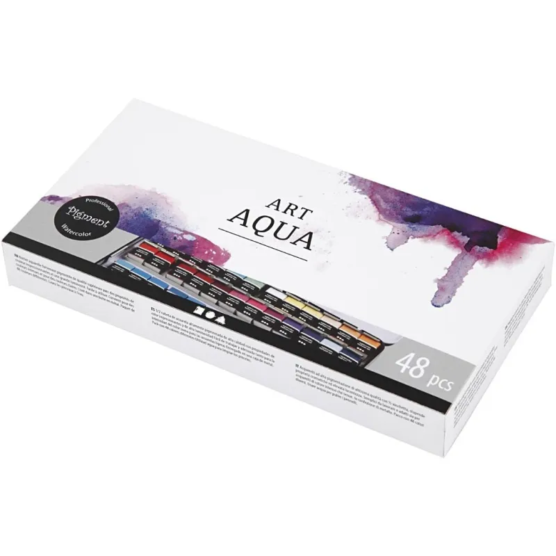 Art Aquarellfarben, Halbwannen, Größe 10x15x20 mm, Standard-Farben, 48 Farbe/ 1 Pck