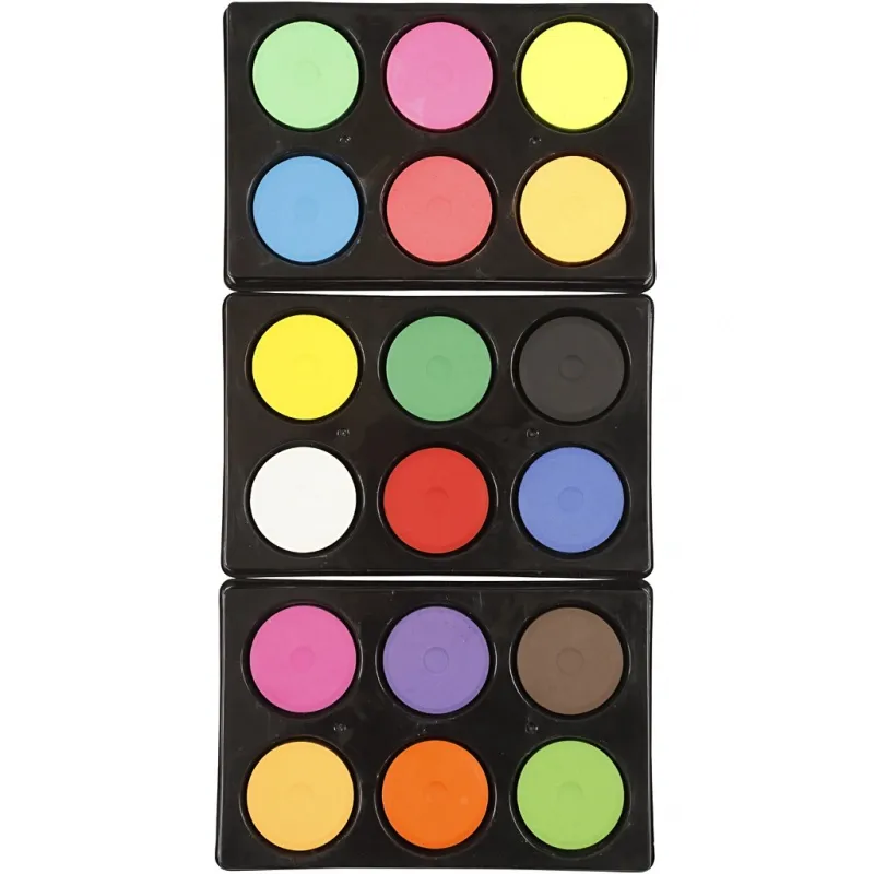 Wasserfarben, H 16 mm, D 44 mm, Neonfarben, Zusätzliche Farben, 1 Pck