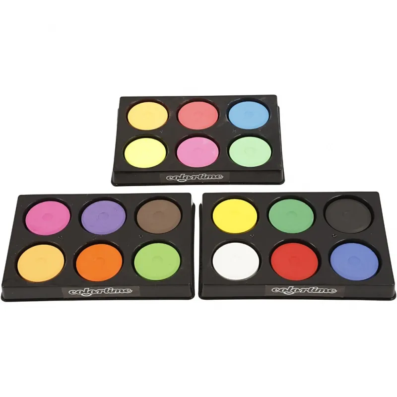 Wasserfarben, H 16 mm, D 44 mm, Neonfarben, Zusätzliche Farben, 1 Pck