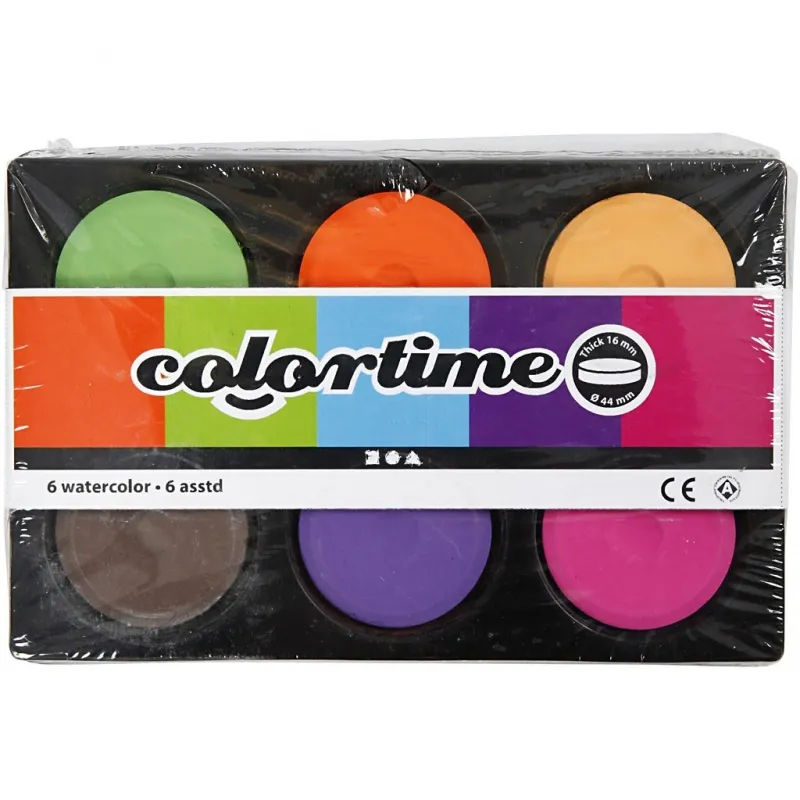 Wasserfarben, H 16 mm, D 44 mm, Zusätzliche Farben, 1 Pck