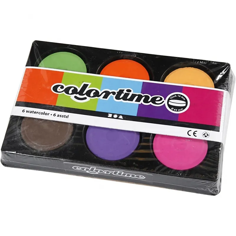 Wasserfarben, H 19 mm, D 57 mm, Zusätzliche Farben, 1 Pck