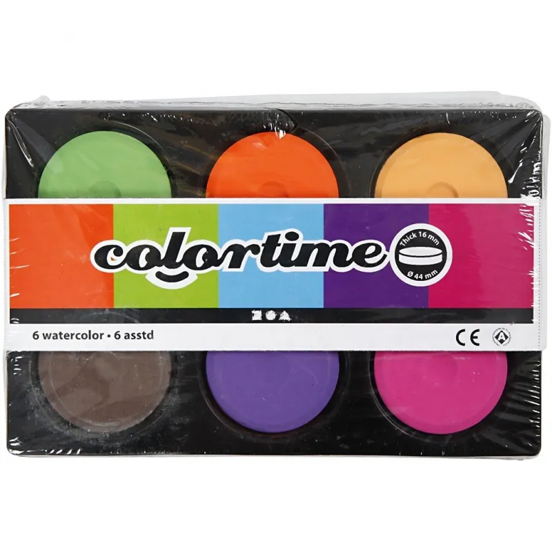Wasserfarben, H 19 mm, D 57 mm, Zusätzliche Farben, 1 Pck