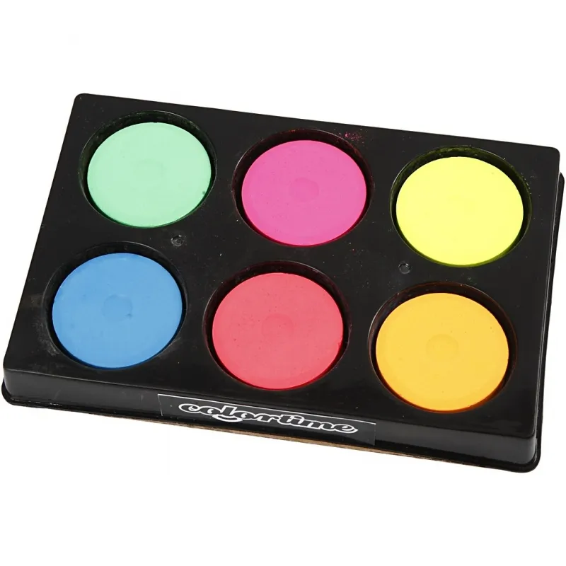 Wasserfarben, H 16 mm, D 44 mm, Neonfarben, 1 Pck