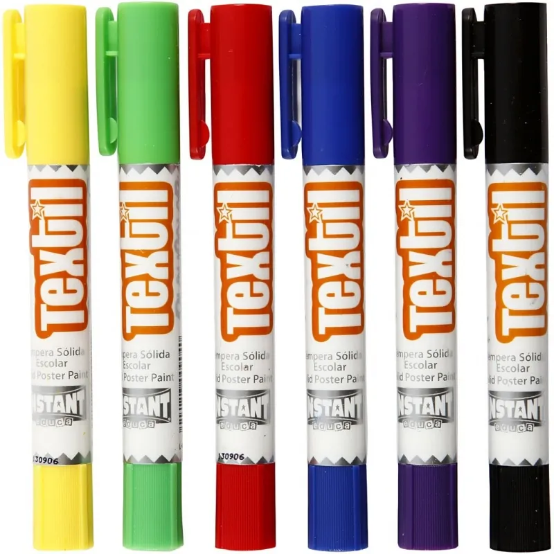 Playcolor Stoffmalstifte, L 14 cm, Sortierte Farben, 5 g, 6 Stk/ 1 Pck