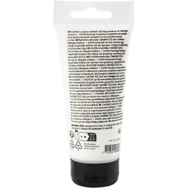 Acrylfarben, Mattglänzend, Deckend, Weiß, 75 ml/ 1 Fl.