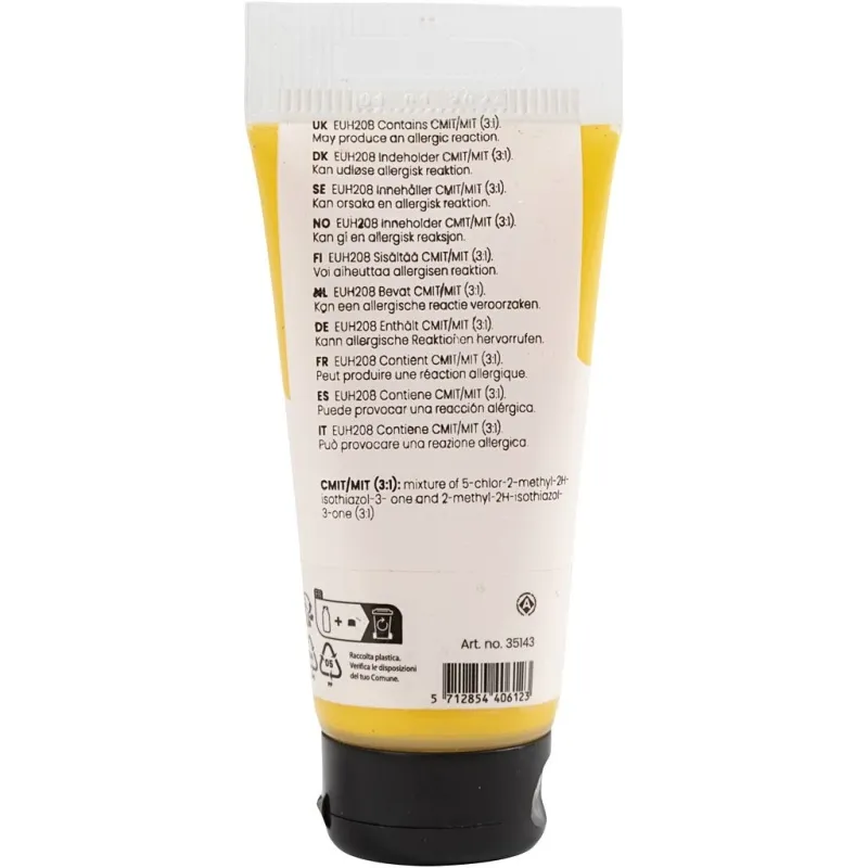 Acrylfarben, Mattglänzend, Halbdeckend, Primärgelb, 75 ml/ 1 Fl.