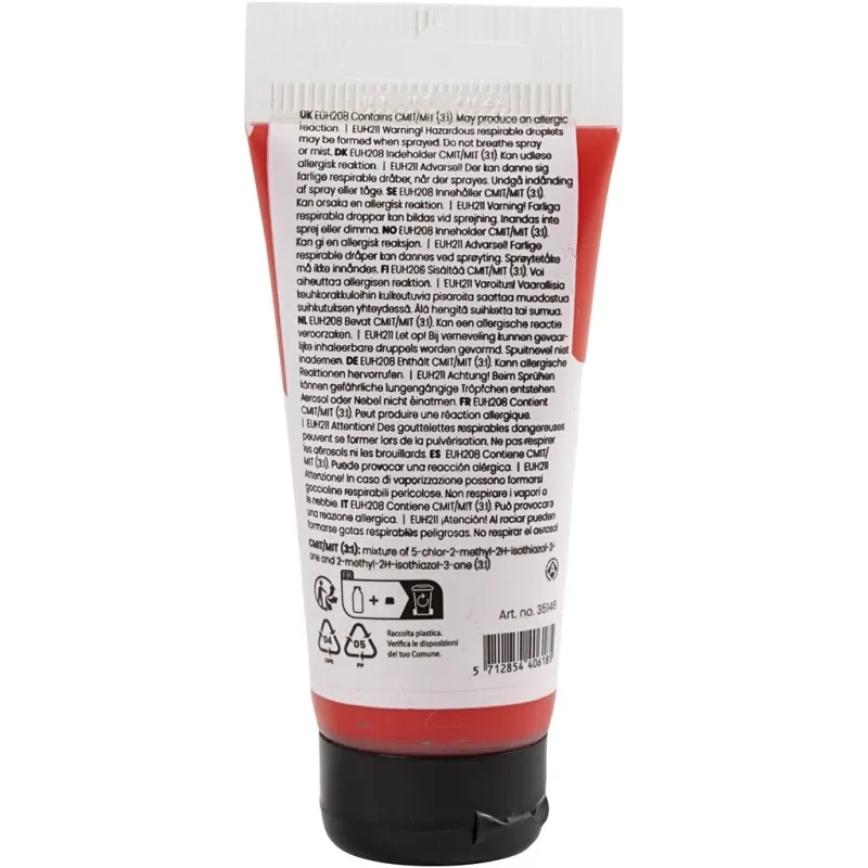 Acrylfarben, Mattglänzend, Halbdeckend, Kadmiumrot, 75 ml/ 1 Fl.