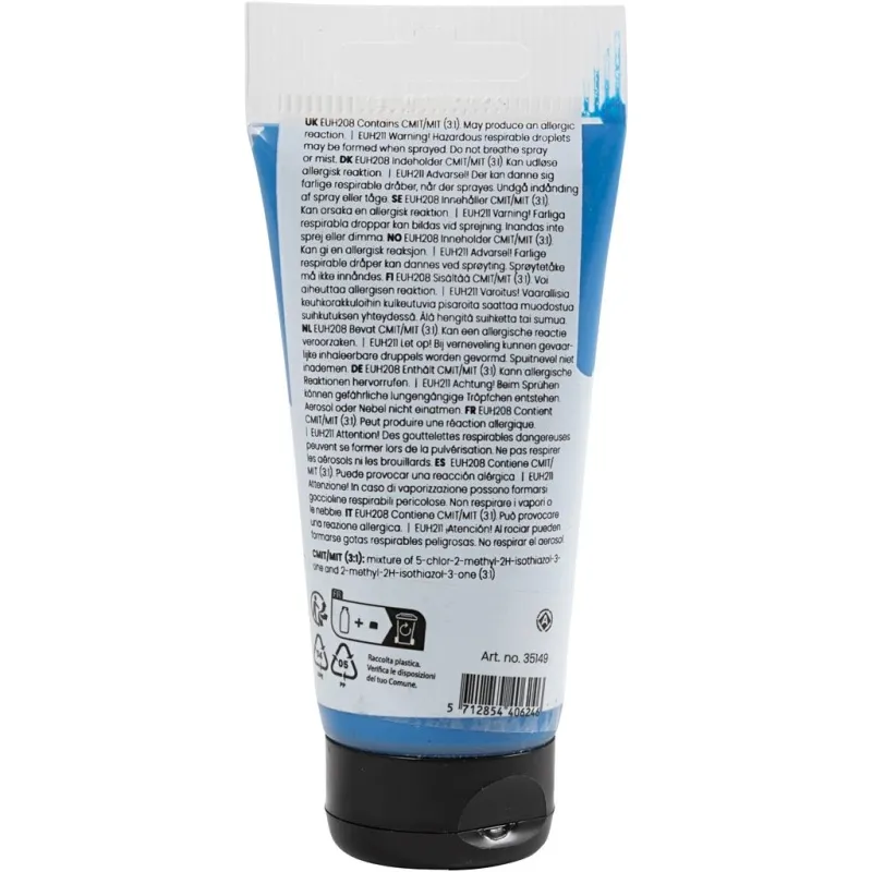 Acrylfarben, Mattglänzend, Deckend, Primärblau, 75 ml/ 1 Fl.